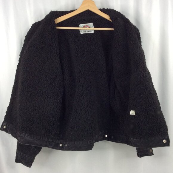 Vintage Levis Denim Jacket Sherpa Type 3 Trucker Mens Size Large Black 80s 90s - Picture 7 of 11